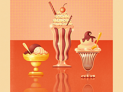 At the Hop antique chocolate dessert fancy ice cream milkshake retro shoppe strawberry treats vanilla vintage