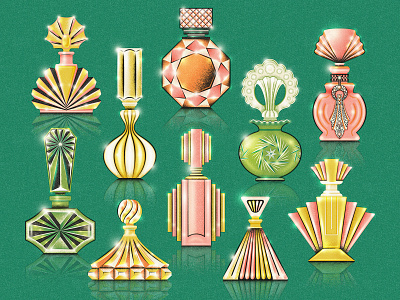 Perfume or Poison? antique art deco bottle collection glass jewels midcentury perfume retro sparkle trinkets vintage