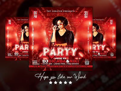 Turn Up Party Club Flyer