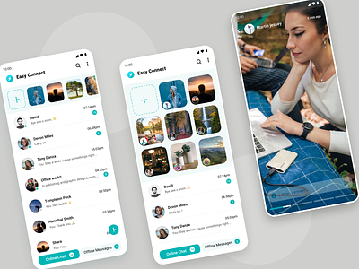 Easy Connect messenger's Status screens.