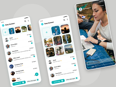 Easy Connect messenger's Status screens.