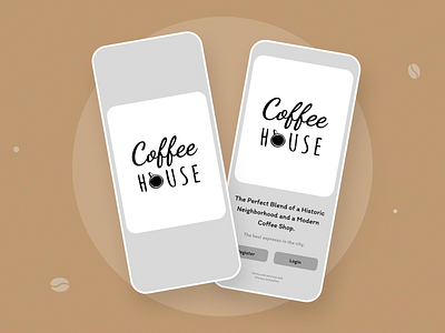 Coffee House Application Wireframe | Splash Screen