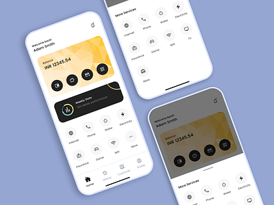 Online Banking App | Home Page app app design application banking app branding design mobile app ui