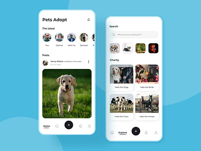 Pets Adopt Application app app design application branding design illustration logo mobile app ui ux