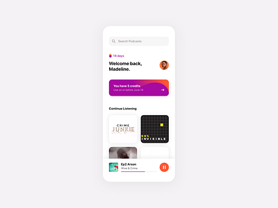 Podcast App app design dailyui design figma podcast ui ux