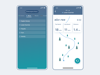 Ski App Concept app concept dailyui illustration iphone ski ui