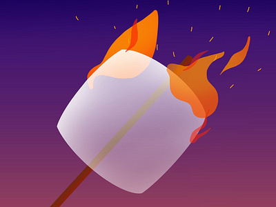 Burning marshmallow