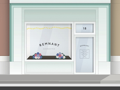 Remnant illustration retail storefront typeface