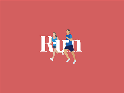 Run illustration run running type