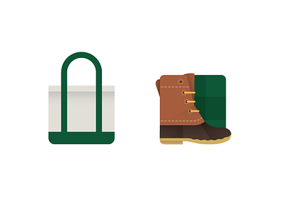 Material Bean Product Icons android app icon bag boot illustration material material design outdoors product icon tote