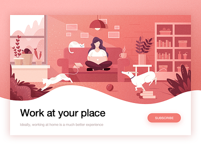 Freelancing is at home design ui 插图