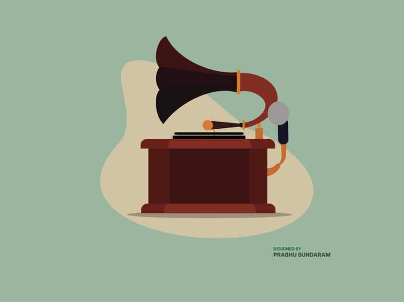 Gramophone Illustration UI by Prabhu Sundaram on Dribbble