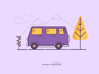 Travel Van Illustration illustration travel ui