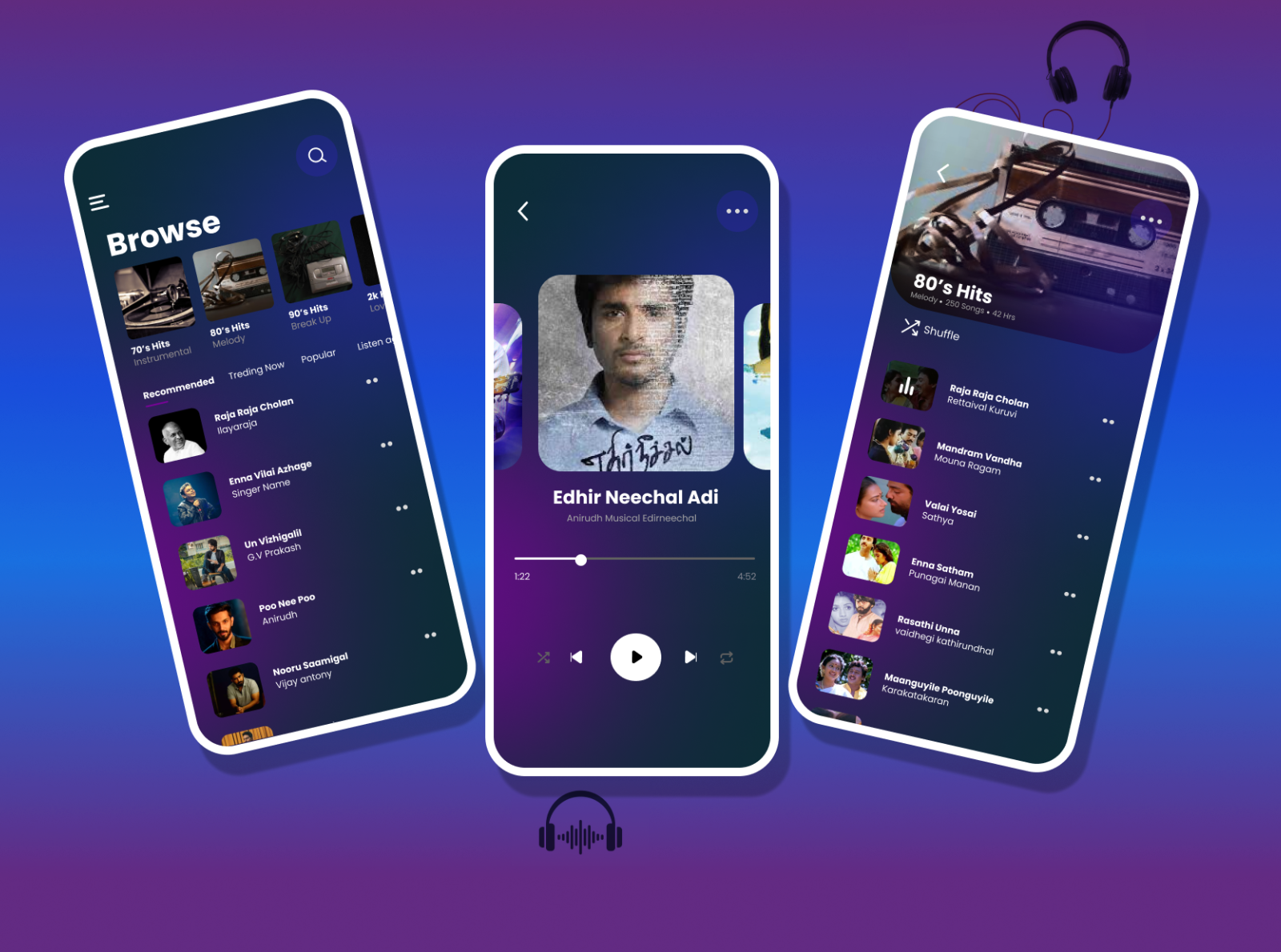 Music Player App Ui Design by Prabhu Sundaram on Dribbble