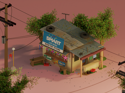 sari-sari store 3d art