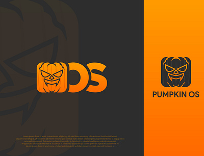 Pumpkin OS adobe illustrator black branding business logo design designing dribbble graphic design grey icon illustration logo minimalist orange pictorial scary tech technology veggie