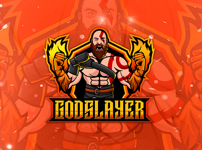 Godslayer eSports Logo 3d adobe illustrator branding design designing dribbble fire god of war graphic design illustration killer logo orange vector yellow