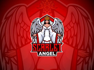 Angel Mascot Logo angel branding character designing dribbble esport female girl identity illustration logo mascot red sport white
