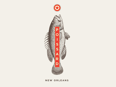 Poissard Restaurant logo fish french logo new orleans restaurant seafood