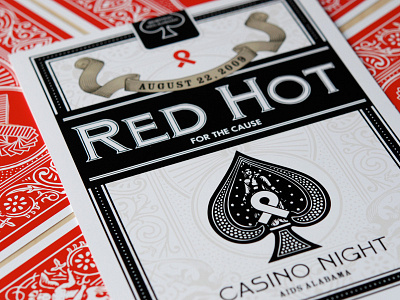 AIDS Alabama Casino Night playing card invitation