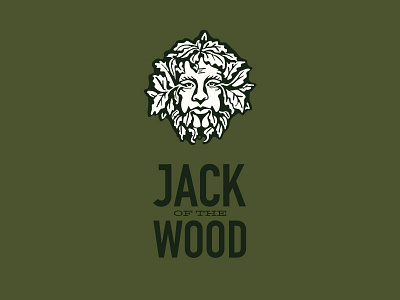 Jack of the Wood Pub logo face illustration logo pub