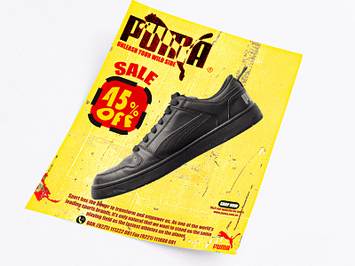 PUMA Shoe Poster Design brand branding graphic design poster shoe