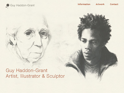 Haddongrant.com Home Page Header illustration sketchbook web site