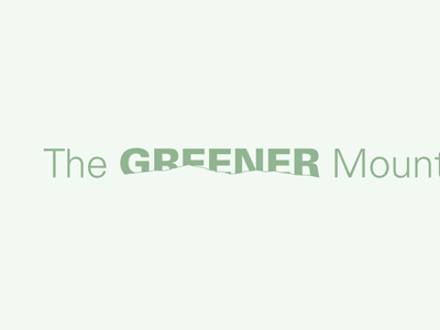 The Greener Mountains green logo univers black univers light