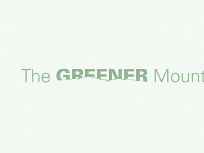 The Greener Mountains Rebound green logo univers black univers light