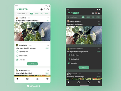 Plant app post feed app branding design ui ui design uxui visual design