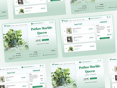 Plant Shop Product Details/Cart pages cart design e commerce plant shop plants product details shop ui ui design uxui uxui design visual design