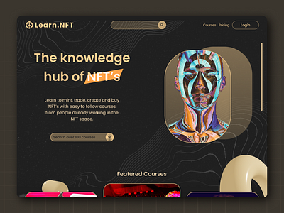 NFT e-learning hero section crypto cryptocurrency design e learning e learning hero hero section landing page nft nfts ui ui design ux uxui uxui design visual design web design