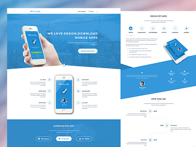 WiApps- Apps Landing Page apps design ios landing minimal page psd responsive template uiux web wiapps