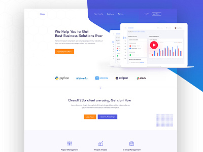 Saas Landing Page clean homepage landing layout minimal orange page product saas software web website