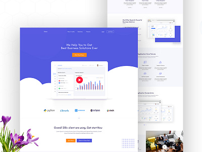 Saas Landing Page.Jpg 2 clean homepage landing layout minimal orange page product saas software web website