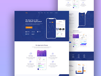 App Landing Page 2 app clean creative design landing layout minimal style uiux web