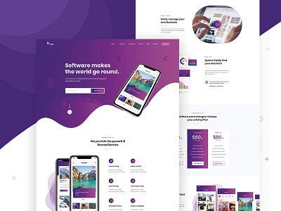 Creative App Landing Page Design app app landing page creative design landing showcase software company ui website