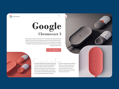 Product Landing Page branding creative design ecommerce google chromecast header exploration illustration landing layout minimalist page ui web design