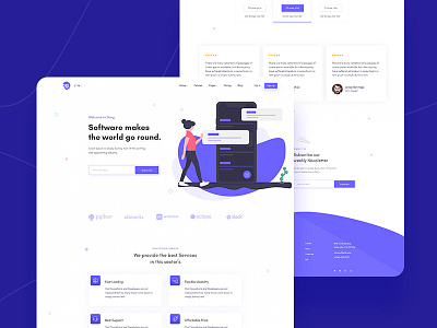 Softare Agency Landing Page agency agency landing page agency website app landing page branding clean creative design illustration landing layout minimal software template web website