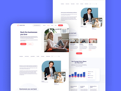 Investing Page agency clean creative design illustration minimal page template web website
