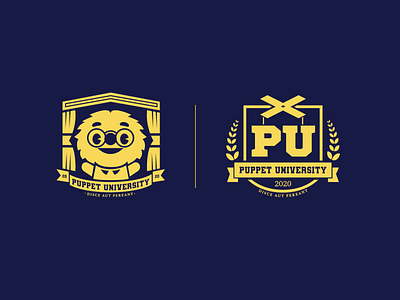 Puppet University crests crest cute illustration merch puppet university vector