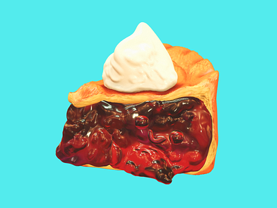 Blueberry pie with cream on top 3d 3d sculpt blueberry cute food graphic design pie