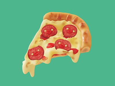 pepperoni pizza 3d 3d art cheese cute food nomad pepperoni pizza