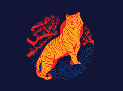 Tiger animal design illustration shirt tiger