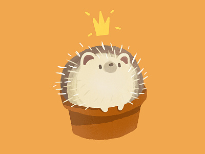 Hedgehog in a pot animal cute hedgehog illustration nature