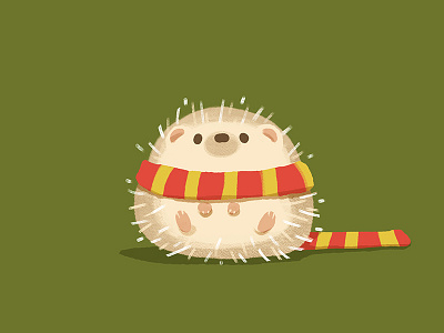 Hedgehog with scarf animal costume cute hedgehog illustration