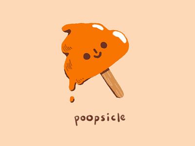 Poopsicle character design funny humour poop popsicle procreate shit