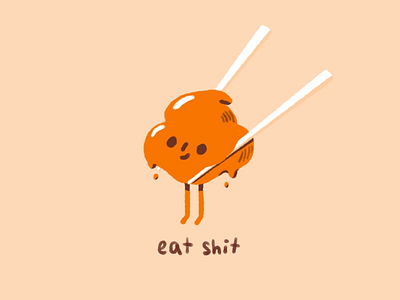 Eat shit character design funny poop procreate shit