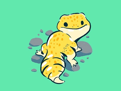 Leopard gecko cute gecko illustration leopard leopard gecko procreate reptile