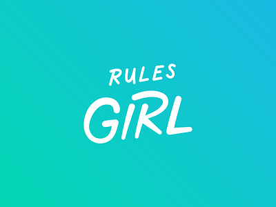 Rules Girl board game hand lettering logo design rules girl